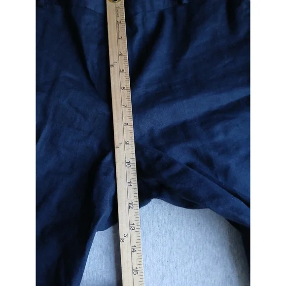 Lauren Ralph Lauren Pants 14 P Linen Trouser Navy Office Work Career Corp VTG - Picture 4 of 11